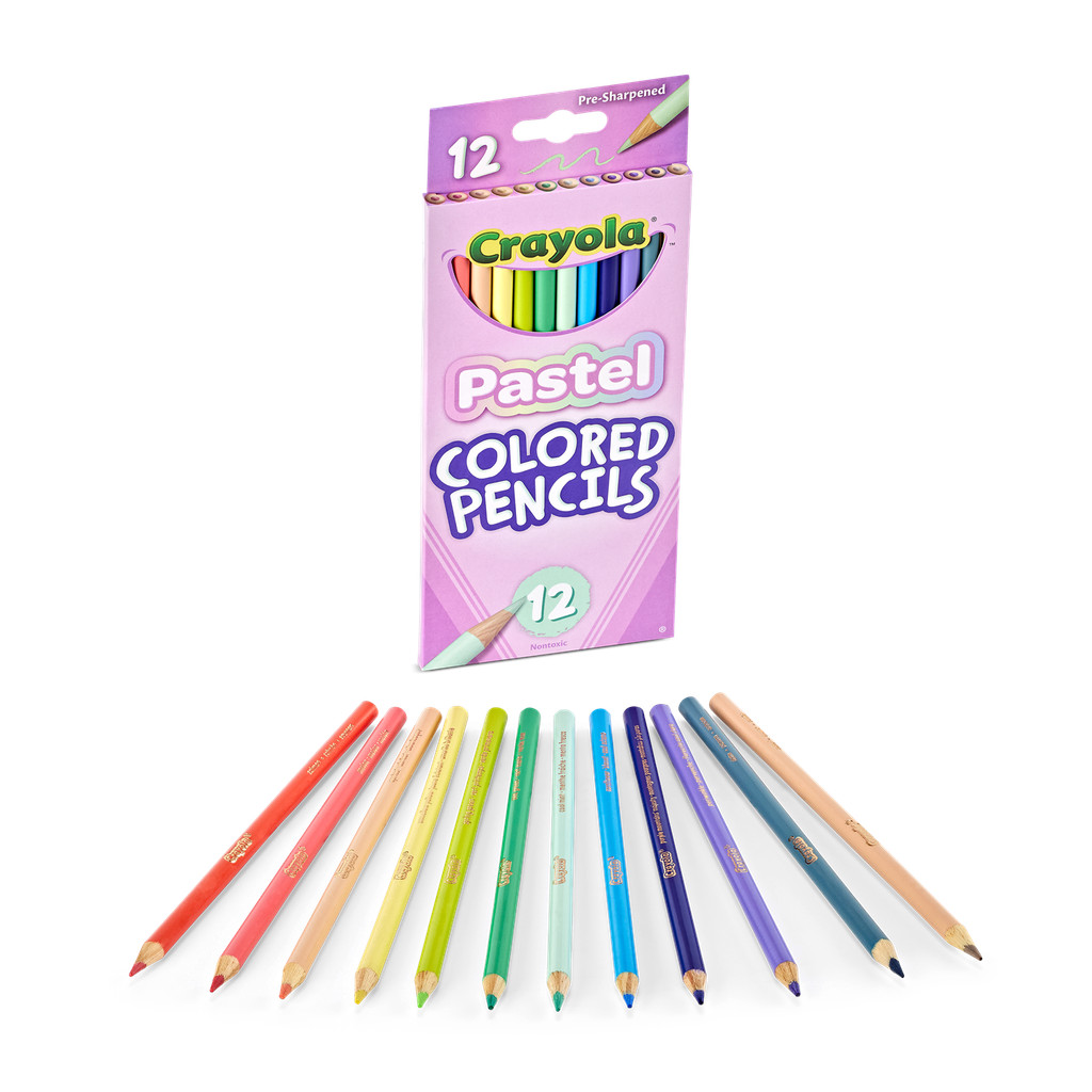 Crayola 12Ct Pastel Colored Pencils เครโยล่า ดินสอสีไม้ พาสเทล 12สี 68-2030