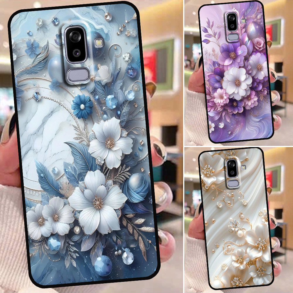 เคส Samsung J8 พิมพ์ลายดอกไม้สุดหรู