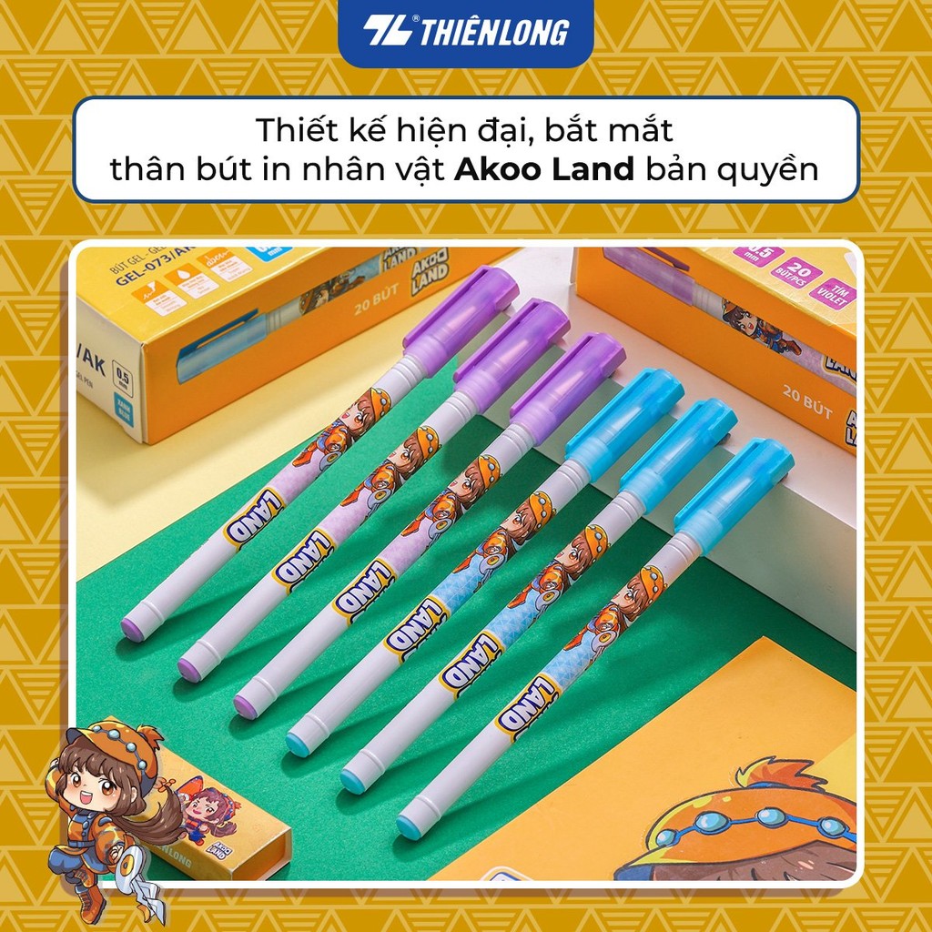 [HN] Combo 5/10/20 Akooland Dasi Thien Long GEL-073/AK ปากกาเจล - หมึกแห้งเร็วเป็นพิเศษ