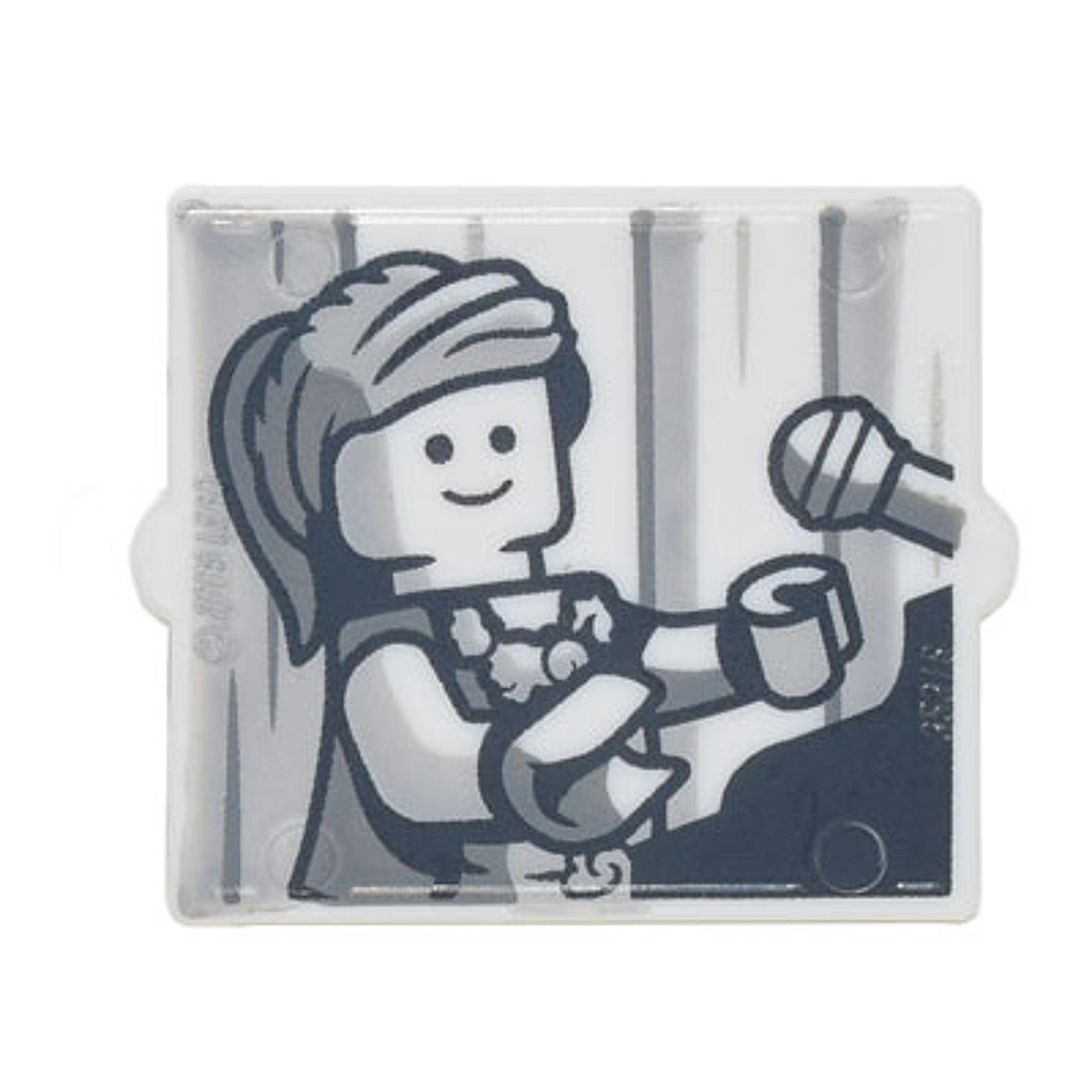 Brick2cube Part - Glass for Window 1 x 2 x 2 Flat Front with Female Minifigure Singer Piano Player a