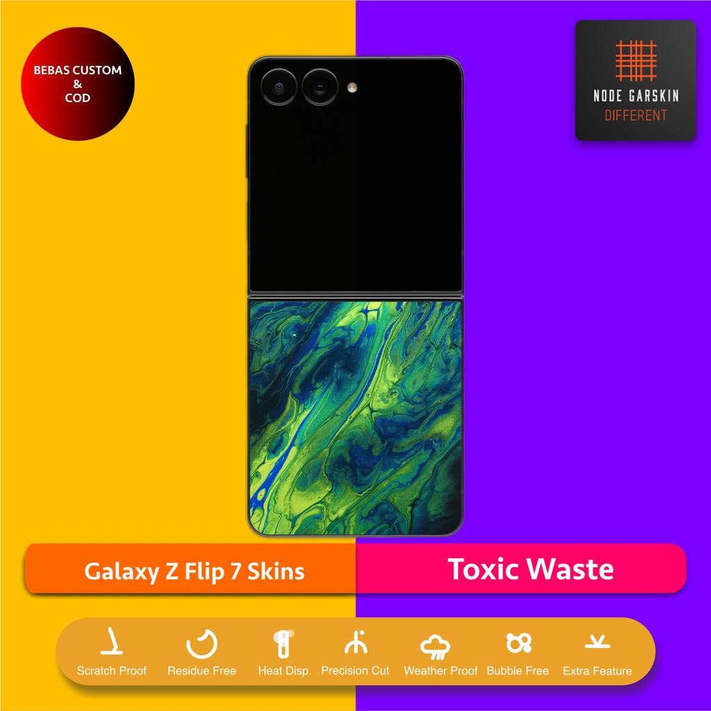 Garskin Skin Samsung Galaxy Z Flip 7 Toxic Waste Fullbody / Backonly | Anti-scratch | เคส | ไวนิลไวน
