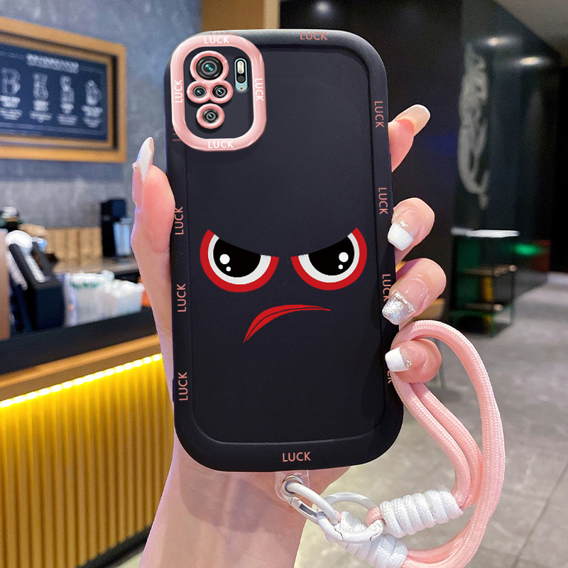 เคสสำหรับ Xiaomi Redmi Note 10 4G Note 10s POCO M5s เคสโทรศัพท์ท่าทางน่ารักสายคล้องซิลิโคนกันกระแทก