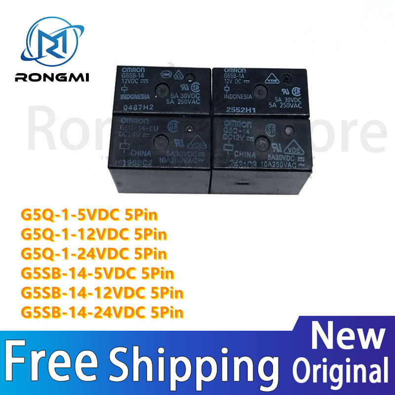 ◠◠◠5 ชิ้น/ล็อตเดิมแท้ G5Q-1-5VDC G5Q-1-12VDC G5Q-1-24VDC G5SB-14-5VDC G5SB-14-12VDC G5SB-14-24VDC 5P