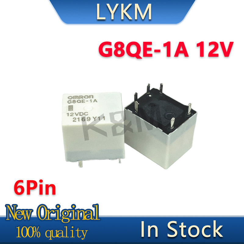 1/ชิ้นใหม่ G8QE-1A 12VDC 6PIN รีเลย์ไฟหน้าไฟสูงในสต็อก