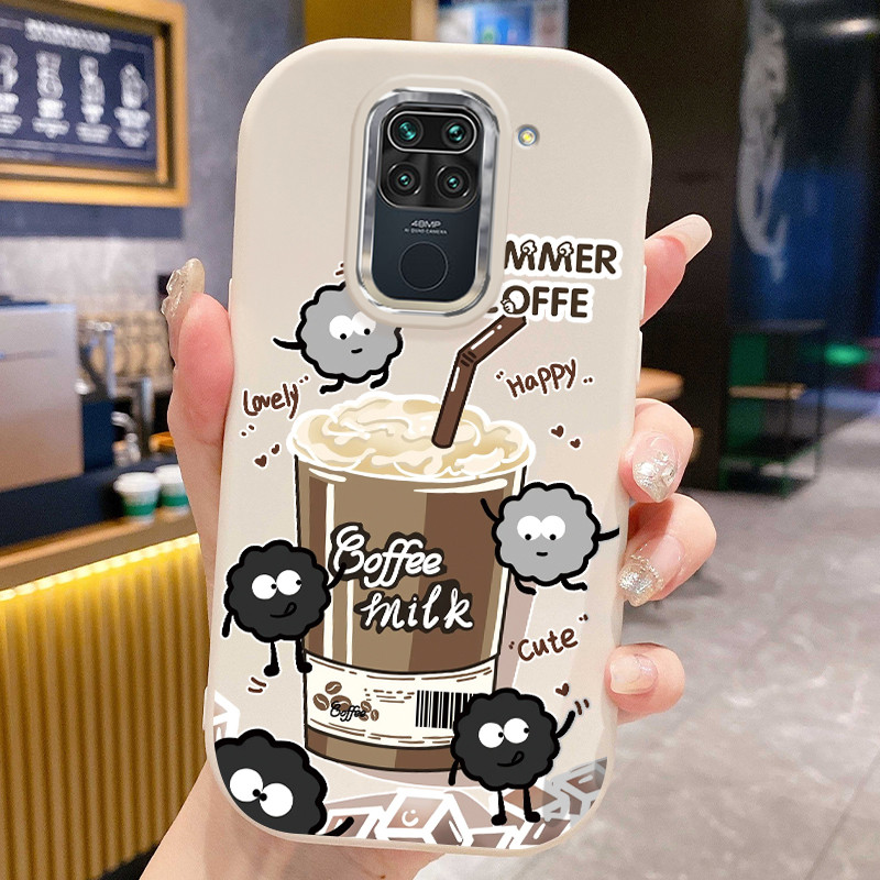 เคสสำหรับ Xiaomi Redmi Note 9 Note 9s Note 9 Pro POCO M2 Pro เคสโทรศัพท์กาแฟฤดูร้อนกันกระแทกกลมและอ้