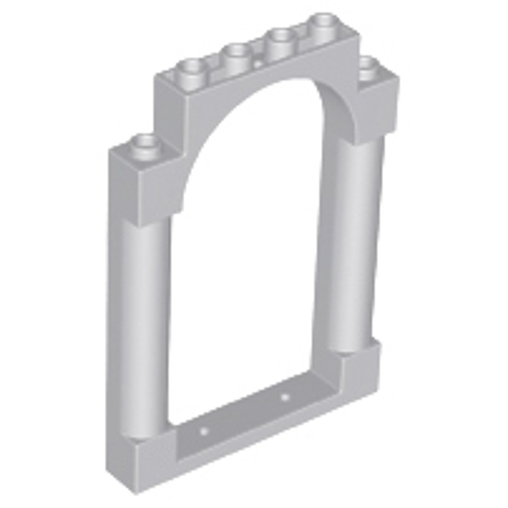 Brick2cube Part - Door, Frame 1 x 6 x 7 Arched with Notches and Rounded Pillars - 40066