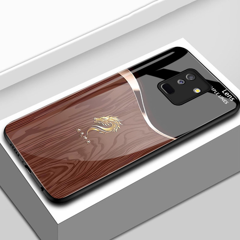 เคสสำหรับ Samsung A6+ 2018 J8 2018 J7 pro J6 Plus 2018 J6 Prime เคสโทรศัพท์มังกรเปลือกแก้วกันกระแทก