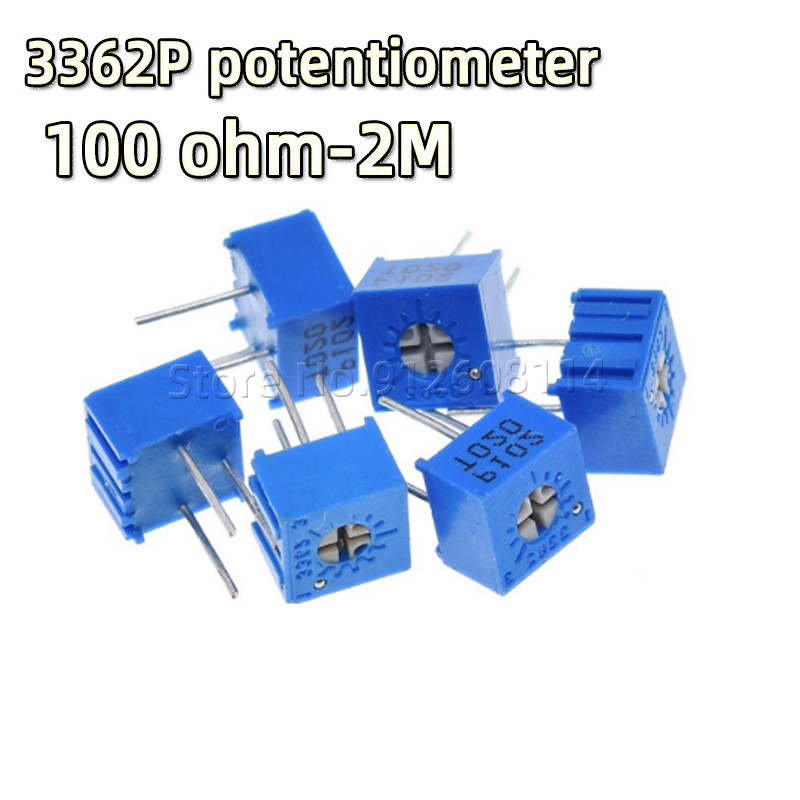10PCS 3362P potentiometer 100ohm 1K 2K 5K 10K 50K 100K 200K 500K 200 500ohm 1M 2M precision adjustab