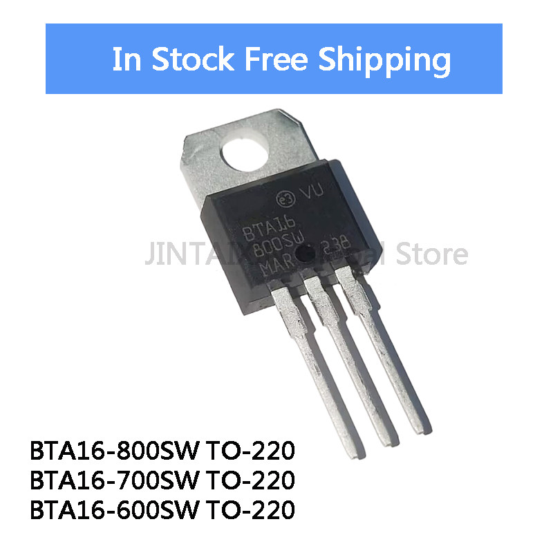10PCS ใหม่ BTA16 BTA16-800SW BTA16 800SW BTA16-700SW BTA16 700SW BTA16-600SW BTA16 600SW TO-220 ควบค