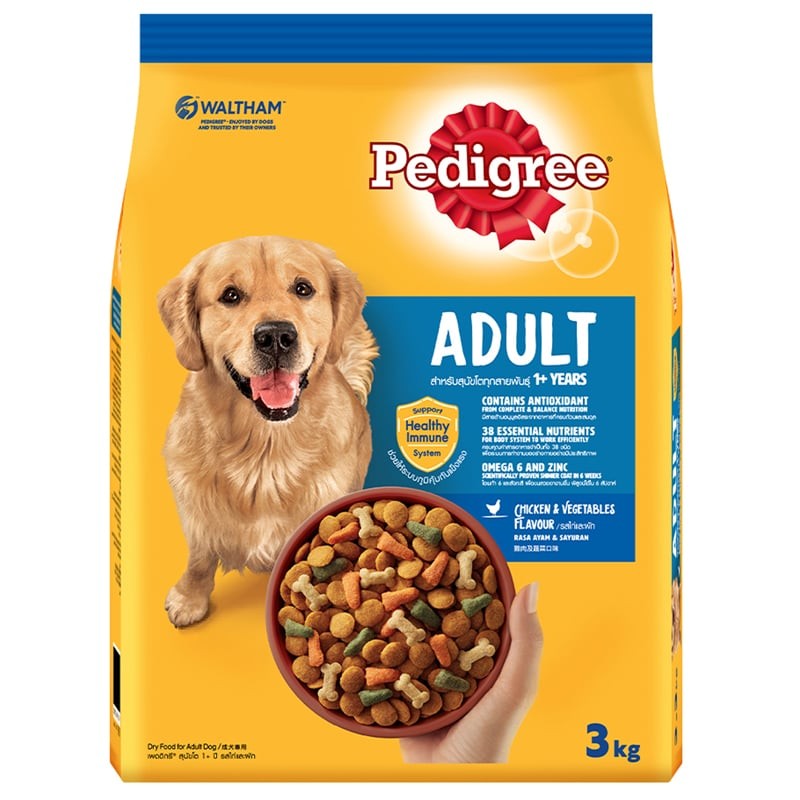 PEDIGREE เพดดิกรีอาหารสุนัขโตรสไก่และผัก 3กก. [9334214022963]