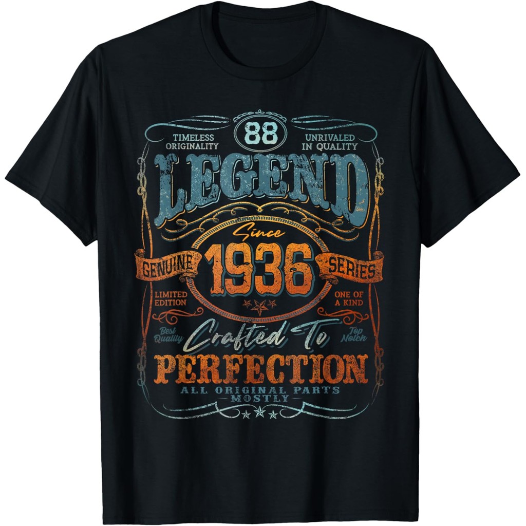 เสื้อยืดผ้าฝ้ายผู้ชาย Vintage 1936 Limited Edition เสื้อ 88 ปี 88th Birthday T-Shirt