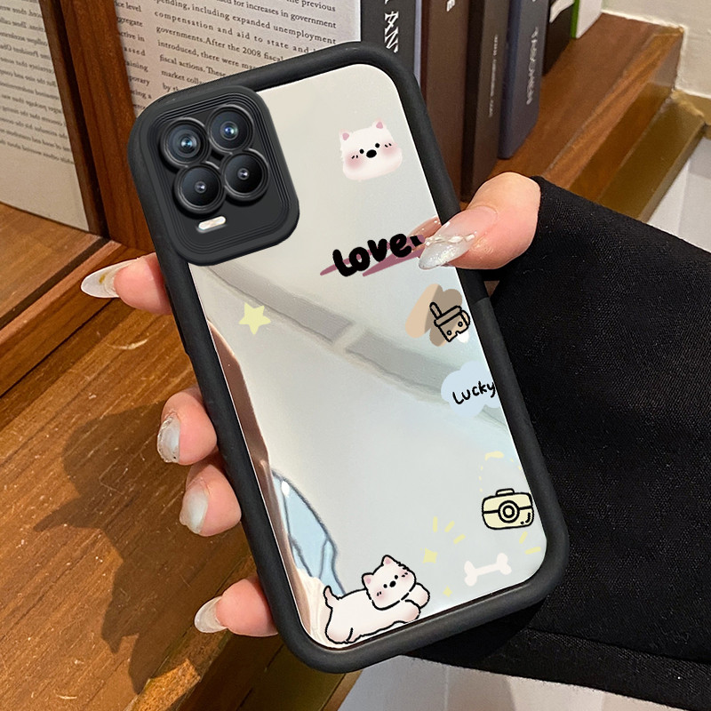HP Realme 8 4G 8 5G 8 Pro 8s 5G Q3 Q3i V13 5G Narzo 30 5G Case Softcase Love Catเคสโทรศัพท์กระจกซิลิ