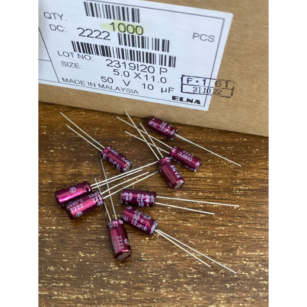 5PCS 10UF 50V ญี่ปุ่น ELNA ELNA สีม่วงสีแดง Robe Capacitor 50V10UF 5 * 11 RBD BP Promise