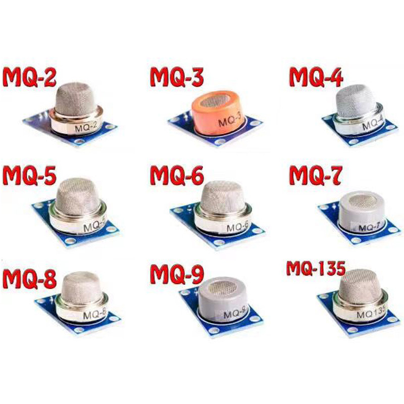 MQ Series ชุด MQ131 MQ-135 MQ811 TGS822 9 โมดูลเซ็นเซอร์แก๊ส MQ-2 MQ-3 MQ-4 MQ-5 MQ-6 MQ-8 MQ-9