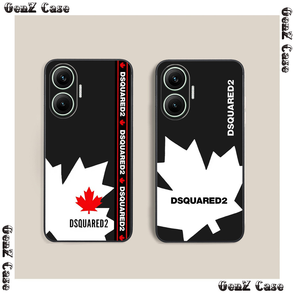 เคส Xiaomi Redmi Turbo 4 Pro 5g / Poco F7 ขอบสี่เหลี่ยมพิมพ์ลายใบเมเปิ้ล Dsquare2 ไอคอนเทรนด์มาแรง
