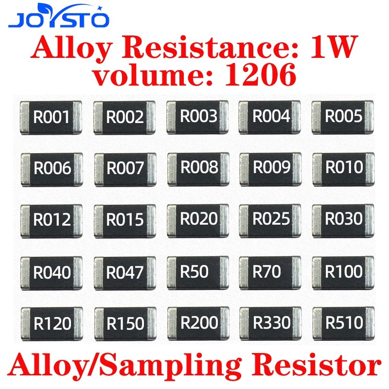 20PCS SMD Alloy Sampling Resistor 1206 1W 1% การตรวจจับ Current High-Power Resistor 0.001R 1mR R001 