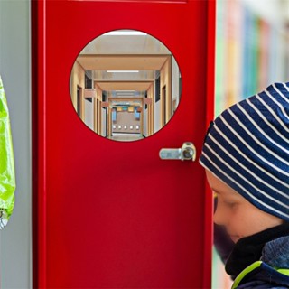 กระจกล็อกเกอร์แม่เหล็กทรงกลมขนาด 5.9 นิ้ว สำหรับห้องน้ำ โรงเ…