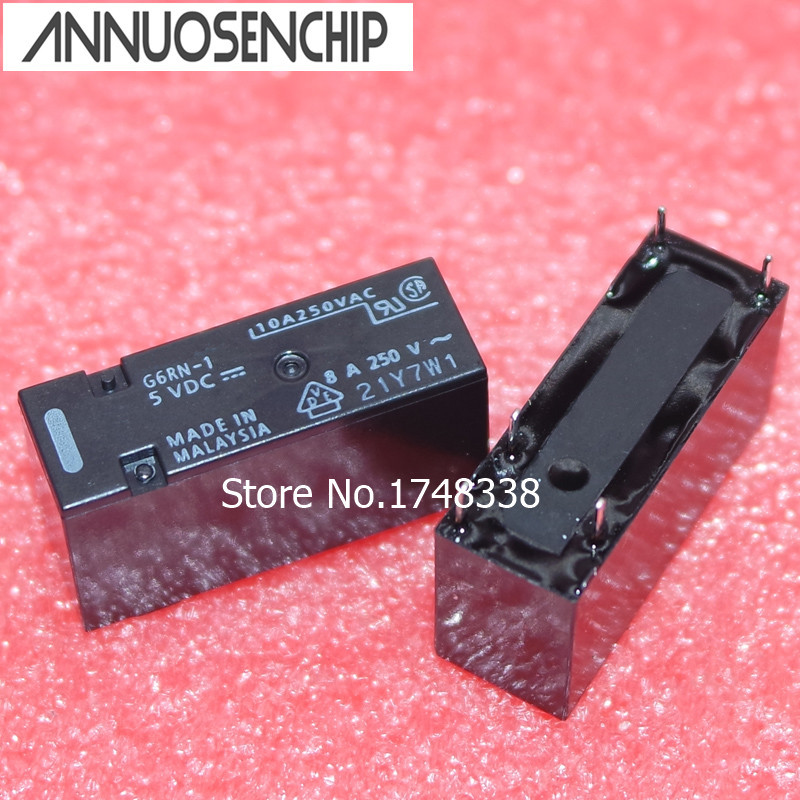 จัดส่งฟรี 5PCS G6RN-1 G6RN-1-5VDC G6RN-1-12VDC G6RN-1-24VDC DIP5 8A 5VDC 12VDC 24VDC รีเลย์ใหม่เดิม