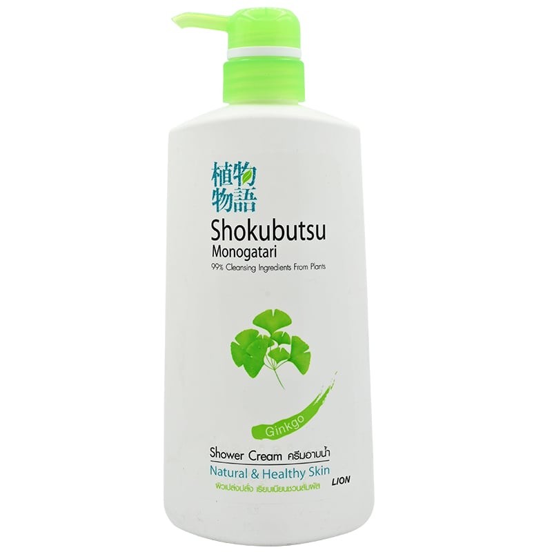 SHOKUBUTSU โชกุบุสซึครีมอาบน้ำสีเขียว 500มล. [8850002851696]