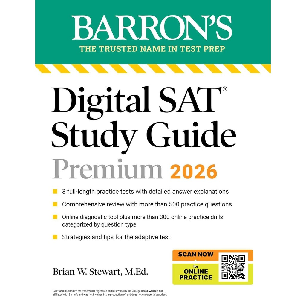 Chulabook|c321|หนังสือ|DIGITAL SAT STUDY GUIDE PREMIUM, 2026: 4 PRACTICE TESTS+COMPREHENSIVE REVIEW+ONLINE PRACTICE