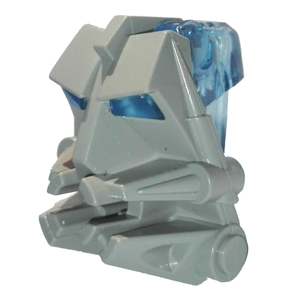 Brick2cube Part - Bionicle Head Connector Block 3 x 4 x 1 2/3 with Trans-Medium Blue Eye / Brain Sta
