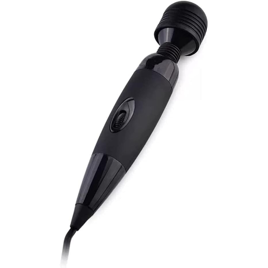 Powerful Waterproof Mini Wand Massager – Quiet, Silicone, Black