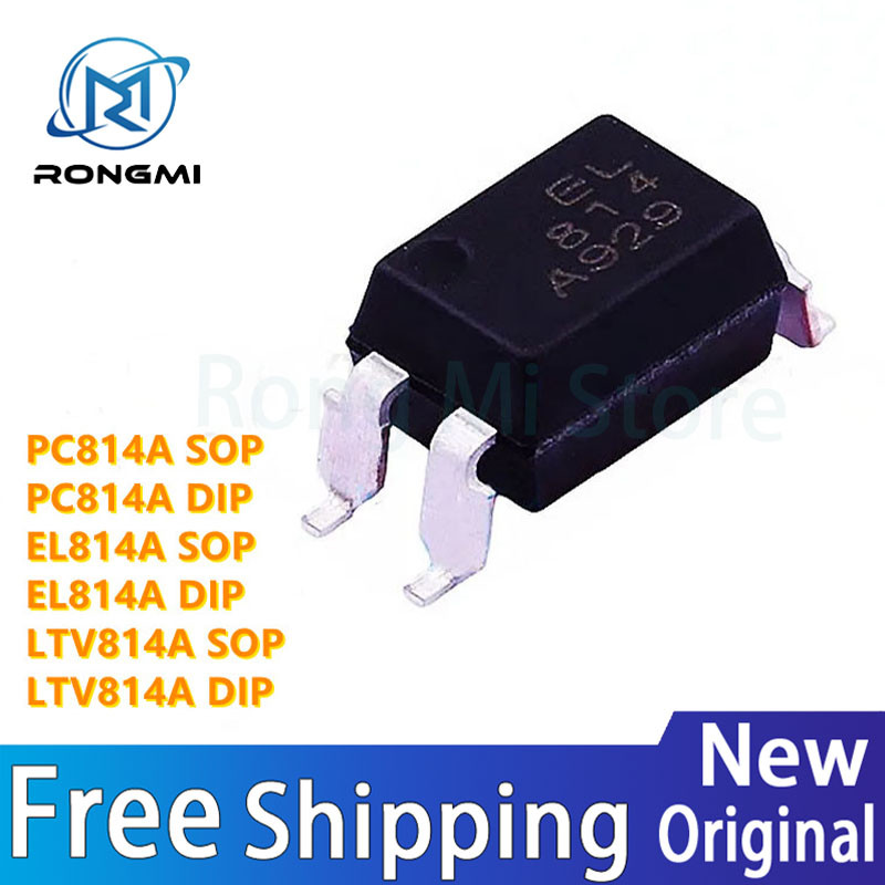 50pcs ใหม่ PC814A PC814 EL814A EL814 LTV814A LTV814 BCD นําเข้าชิป SOP โดยตรงแทรก DIP Optocoupler IC