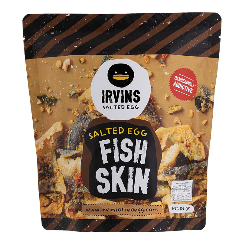 IRVINS เออวินส์หนังปลาทอดกรอบคลือบไข่เค็ม 80กรัม [8885015022016]