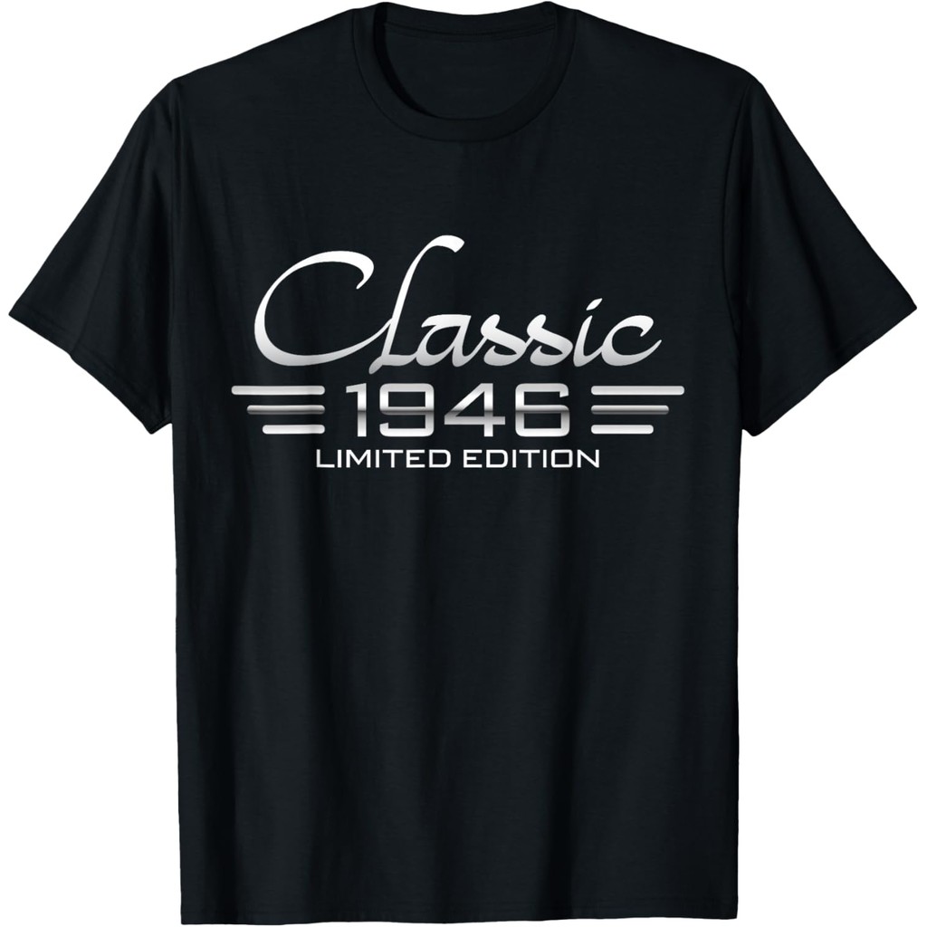 เสื้อยืดผ้าฝ้ายผู้ชาย Vintage 1946 Classic 79 Years Old Men Women 79th Birthday T-Shirt