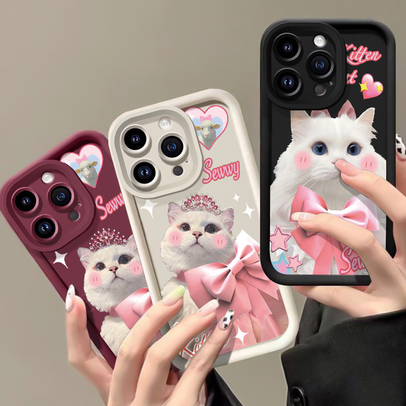 เคสสำหรับ OPPO A60 4G เคสโทรศัพท์แมวสามสีซิลิโคนกันกระแทก - รูปที่ 4