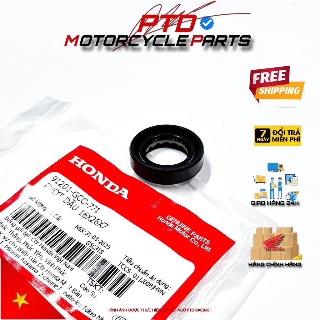 ซีลน้ํามัน HONDA 16X26X7 ที่ใช้ร่วมกันได้หลายคัน _91201GCC771