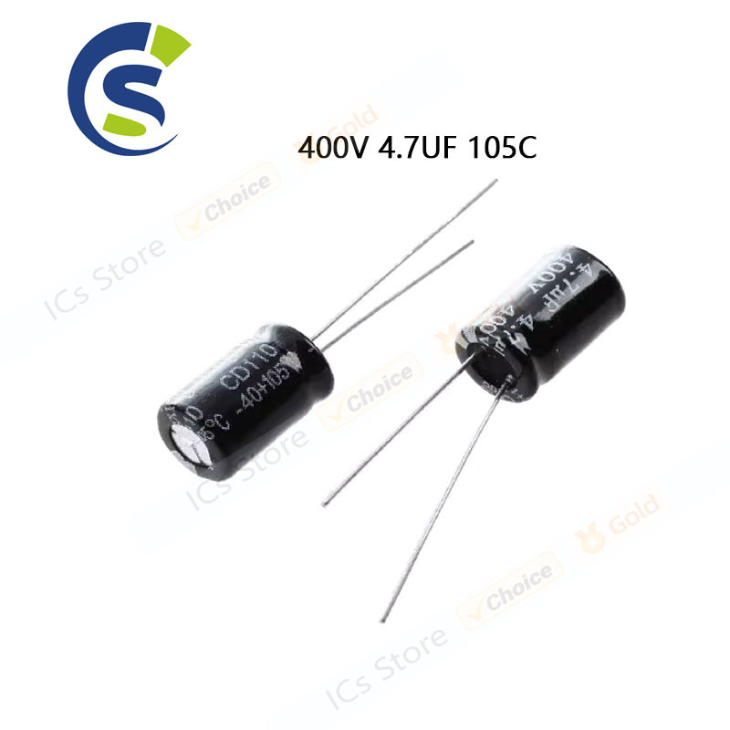 20 ชิ้น 400V 4.7UF 105C LOW ESR electrolytic CAP ความถี่สูงหมวก: 4.7uf 400v ปริมาณ: 8*12 มม.