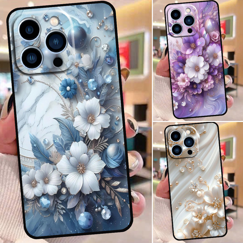 เคส Iphone 13 13 Pro 13 Pro Max 13 Mini พิมพ์ลายดอกไม้สุดหรู