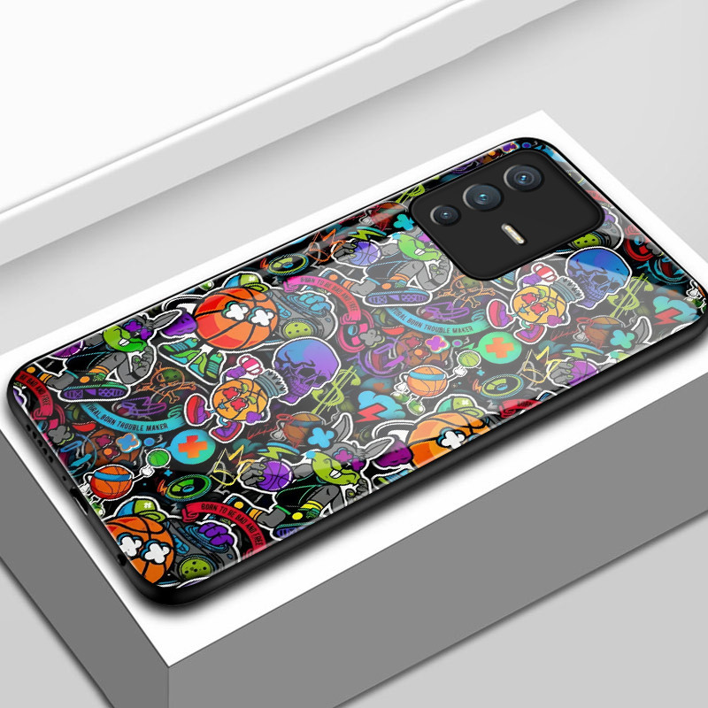 เคสสำหรับ VIVO V23 5G V23i 5G V23E 4G V23E 5G Y75 เคสโทรศัพท์นามธรรมเปลือกแก้วกันกระแทก