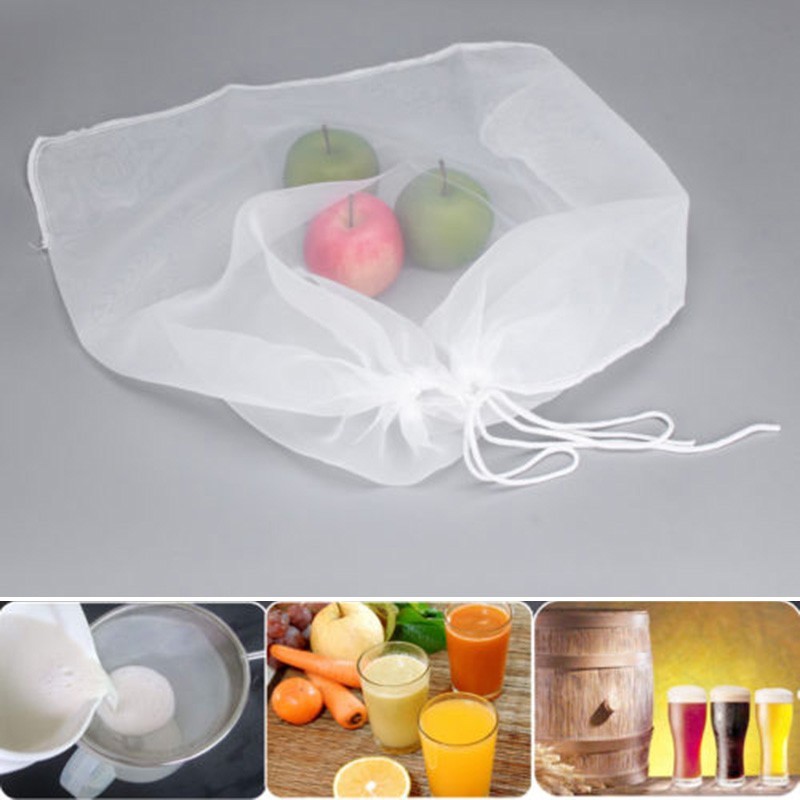 L-HOT100/200/300 Mesh Brew Bag พร้อม String Wine Beer Home-Brew Coffee Filter