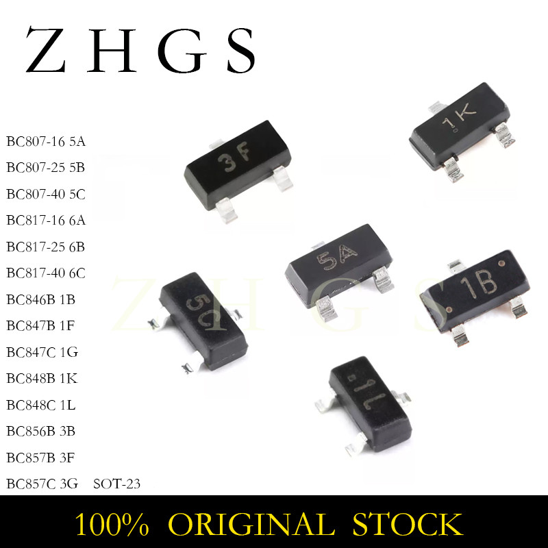 100PCS BC847C SOT BC847 SOT-23 1G BC847B BC846B BC848C BC856B BC857B BC857C BC817-40 BC817-25 BC807-