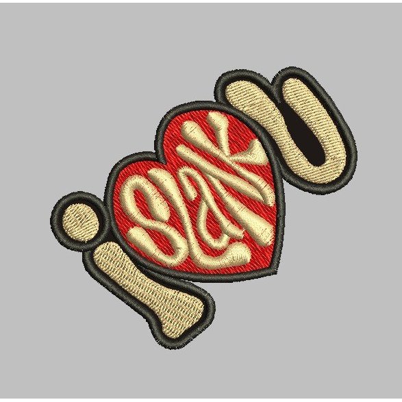 HD-R22 PATCH โลโก้ I LOVE U SLANK BAND EMBROIDERY อุปกรณ์เสริม BET/EMBLEM