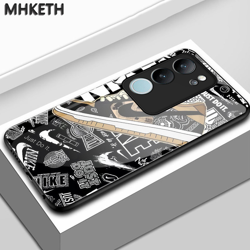 เคสสำหรับ VIVO V29 5G V29 Pro 5G V29E 5G V27 5G V27 Pro 5G เคสโทรศัพท์วัสดุแก้วเกรดสูงกันตกแบรนด์อินเทรนด์