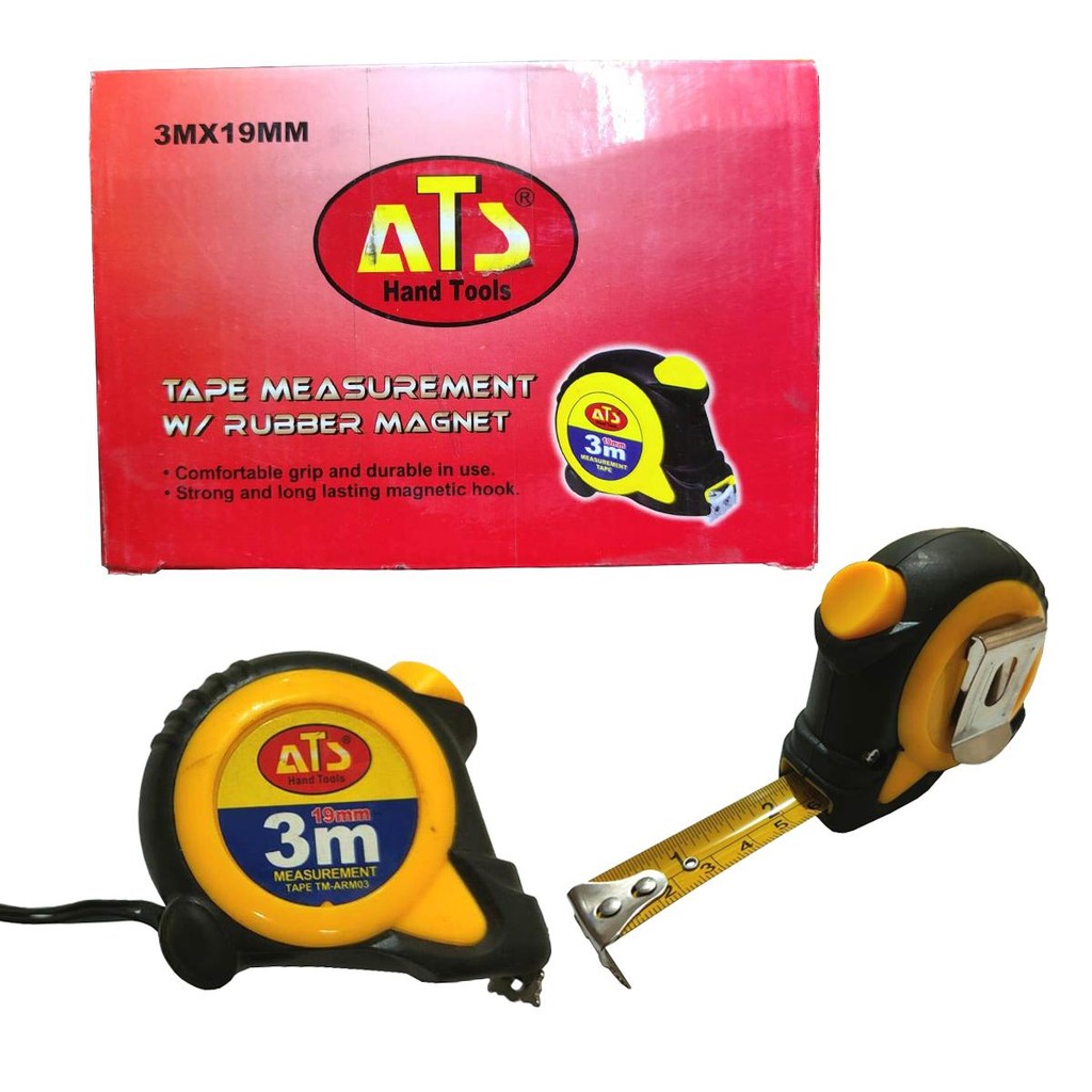 WHOLESALE ATS 3 เมตร Auto Stop Rubber Meter / ATS 3M สายวัด Automatic Stop Roll Handymans Meter - PT