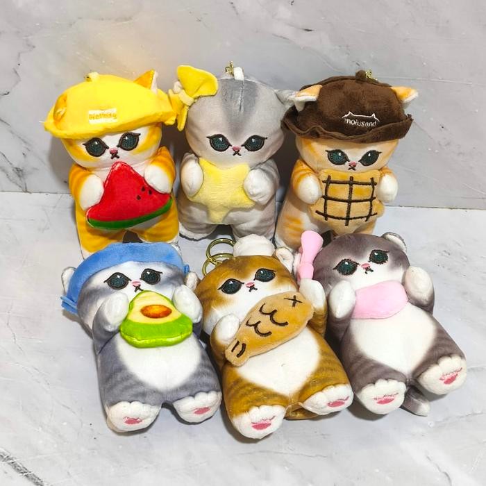 GANTUNGAN น่ารัก Mofusand แมวแขวนตุ๊กตา/พวงกุญแจพวงกุญแจพวงกุญแจ Mofusand ตุ๊กตาแมวกระเป๋า Charm อาห