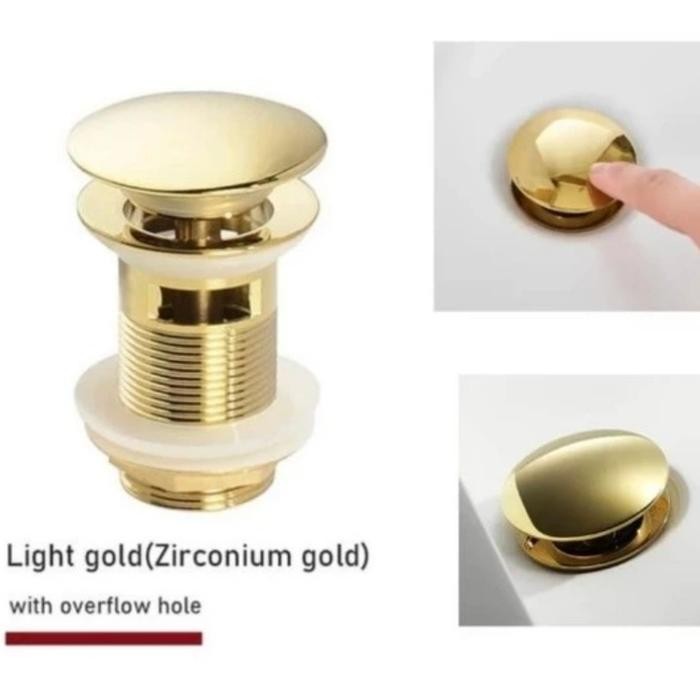 Mantab Gold Over Flow Sink Drain/Gold Over Flow Sink Drain Head