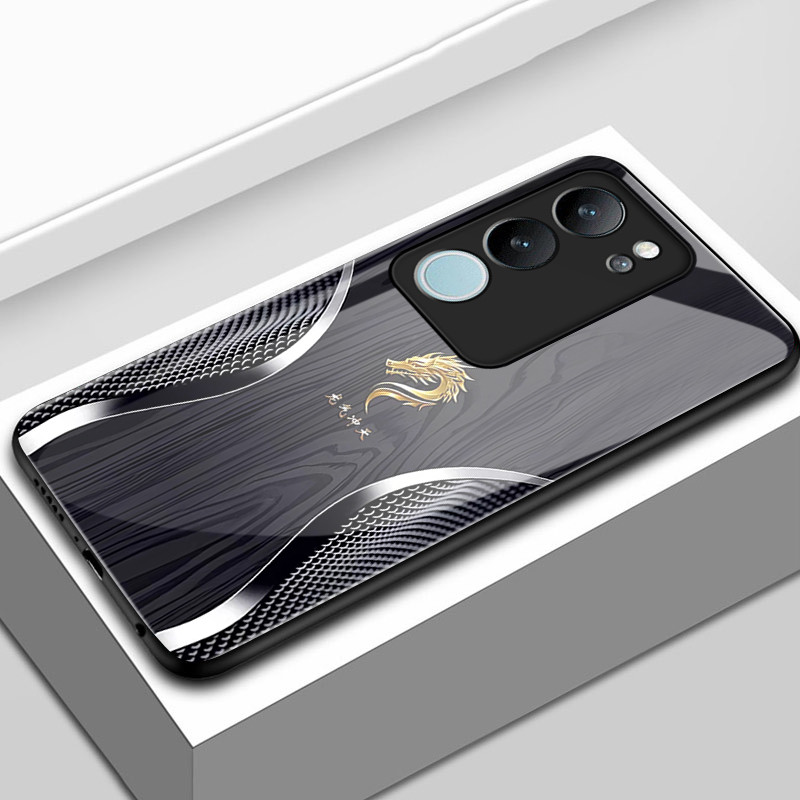 เคสสำหรับ VIVO V29 5G V29 Pro 5G V29E 5G V27 5G V27 Pro 5G เคสโทรศัพท์มังกรเปลือกแก้วกันกระแทก