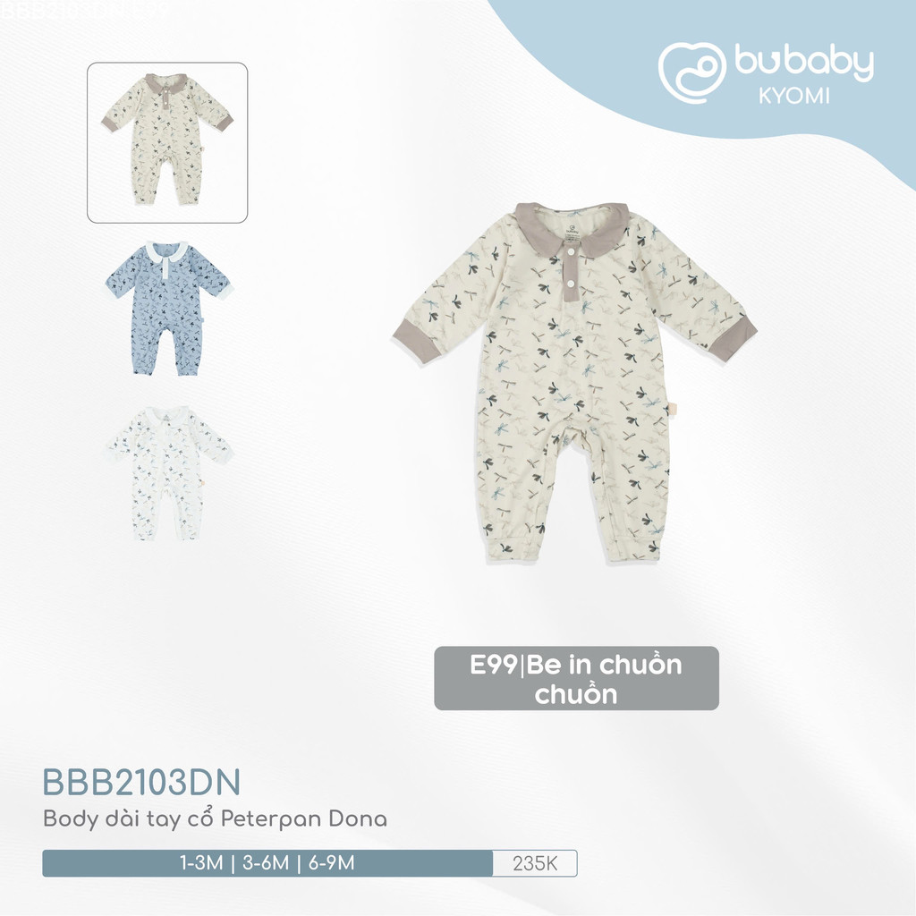BU (1M-6M) – ชุดบอดี้สูทแขนยาว Peterpan Dona พร้อมผ้าฝ้ายยืดใส่สบาย – BBB2103DN ZZ