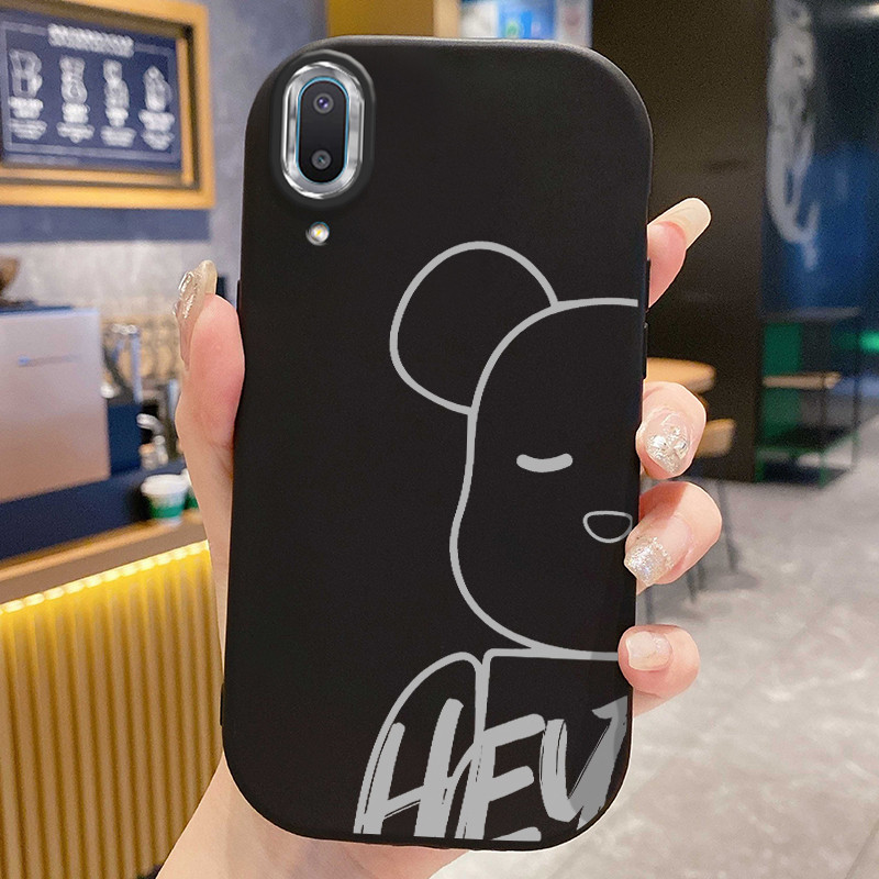 เคสสำหรับ Samsung Galaxy A02 M02 เคสโทรศัพท์หมีซิลิโคนกันกระแทกกลมและอ้วน