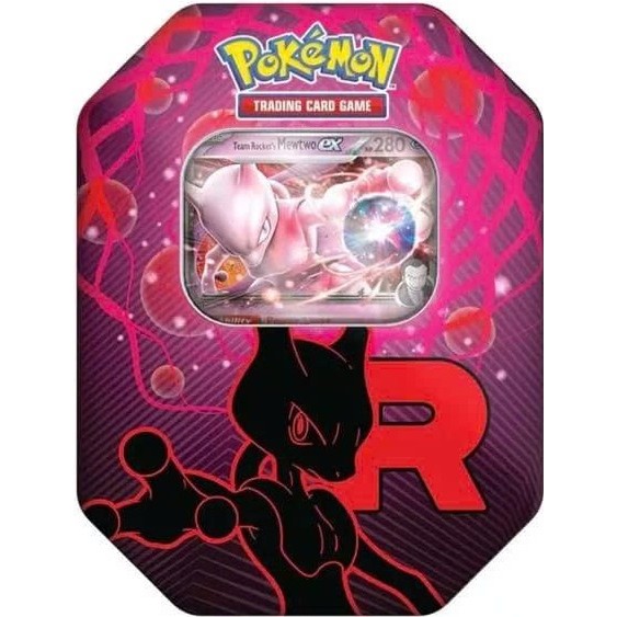 กล่องการ์ด Pokemon Team Rocket Tin Mewtwo ex