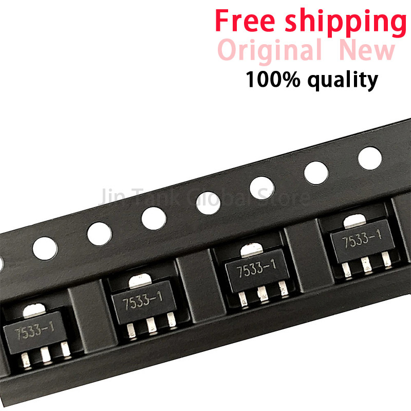 (100 ชิ้น) HT7533 S0T-89 HT7533-1 7533 ตัวควบคุมไดร์เวอร์สูง 7533-1 SOT89