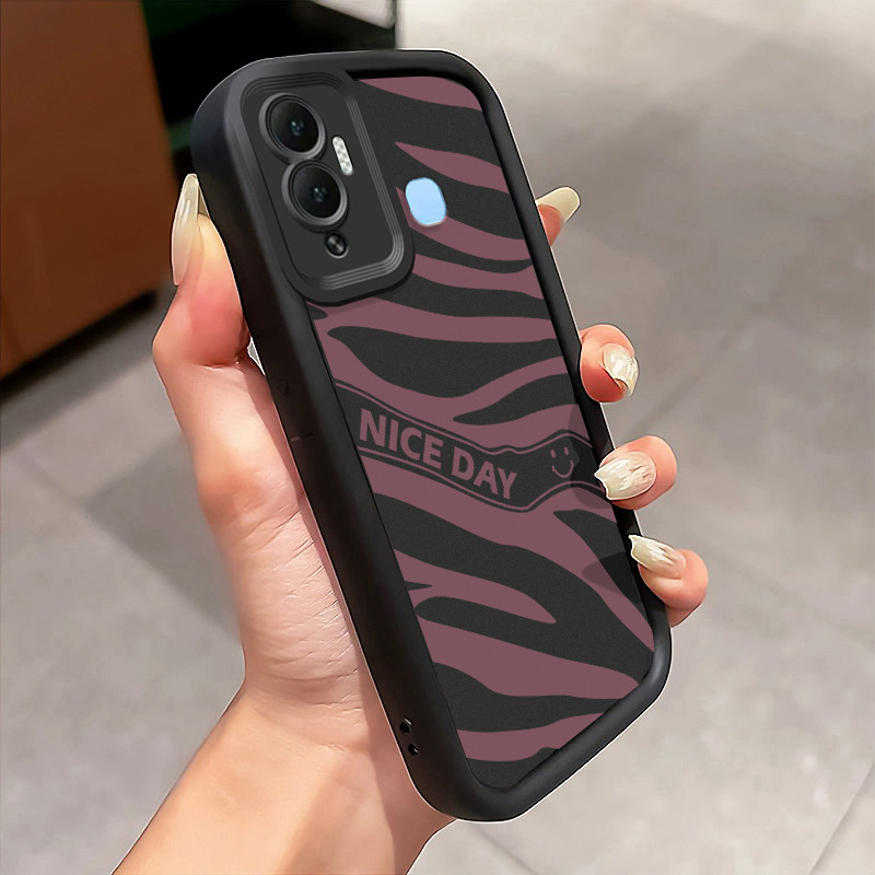 MATA เคสโทรศัพท์สําหรับ Infinix Hot 12 Play NFC กรณี Zebra Line Casing HP รูปแบบเคสซิลิโคน Softcase 