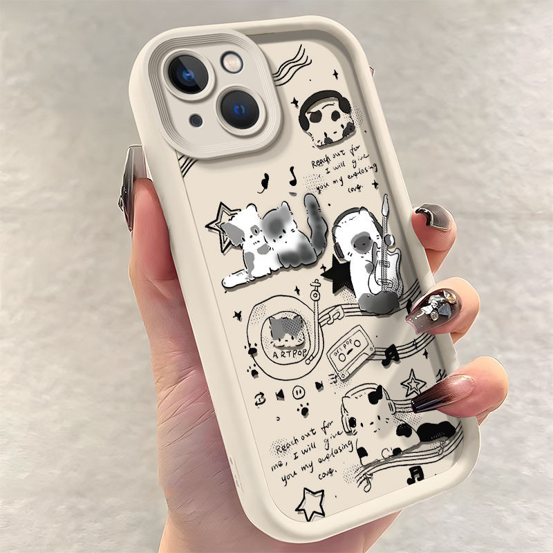 Star Cat Soft Guitar Music Case Hp Oppo A5I A3X A3 A60 Reno 13 5G 13F 12F 11F 12 Pro 5G A78 A79 5G A