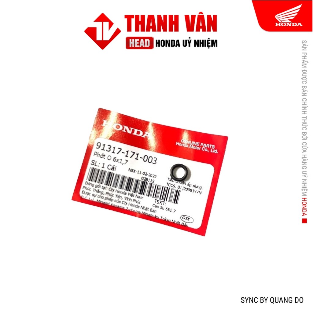 ซีล O 6x1,7 HONDA CUB-C70, DREAM, FUTURE, WAVE