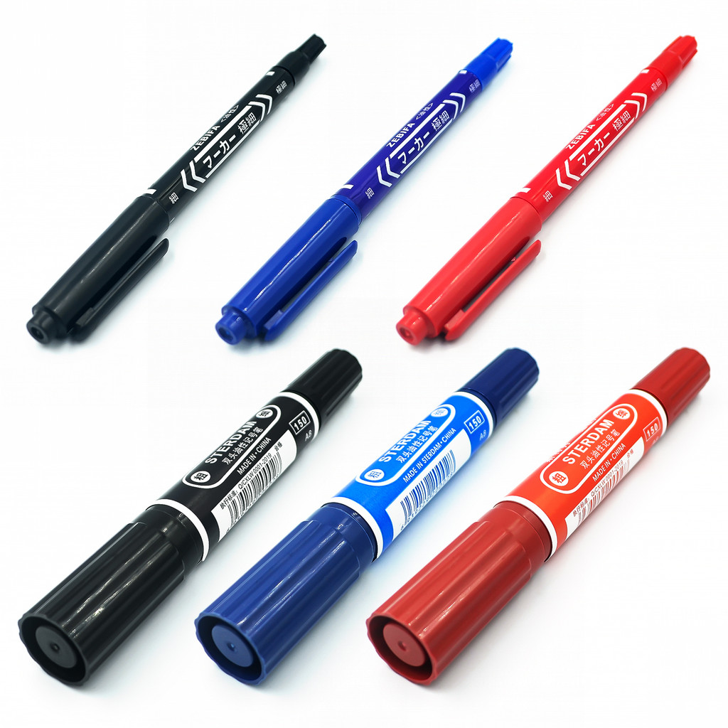 5PCS ขนาดใหญ่ขนาดเล็ก Dual Tip Marker ผิวมัน Marker โครเชต์ CD-ROM กล่อง Marker Tip Marker